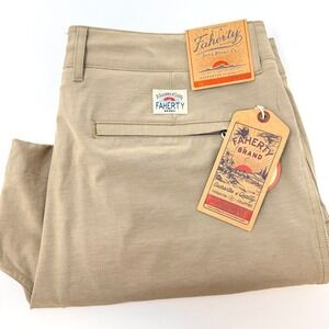 Faherty All Day Shorts Mens 35 Khaki 5 Inch Inseam Hybrid Stretch MBC0103 NEW
